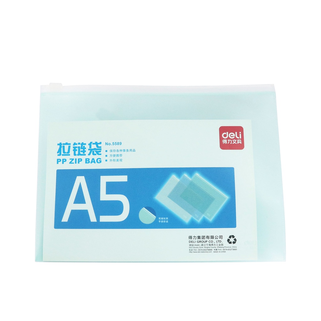 Deli 5589 File Organizer - A5 Zip Bag (1PC) [755589] | Shopee Philippines