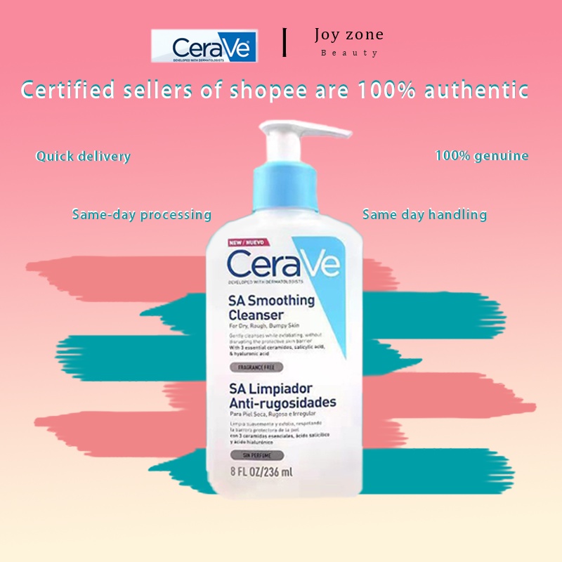 Cerave SA Smoothing Cleanser For Dry Rough Bumpy Skin Gently Cleases