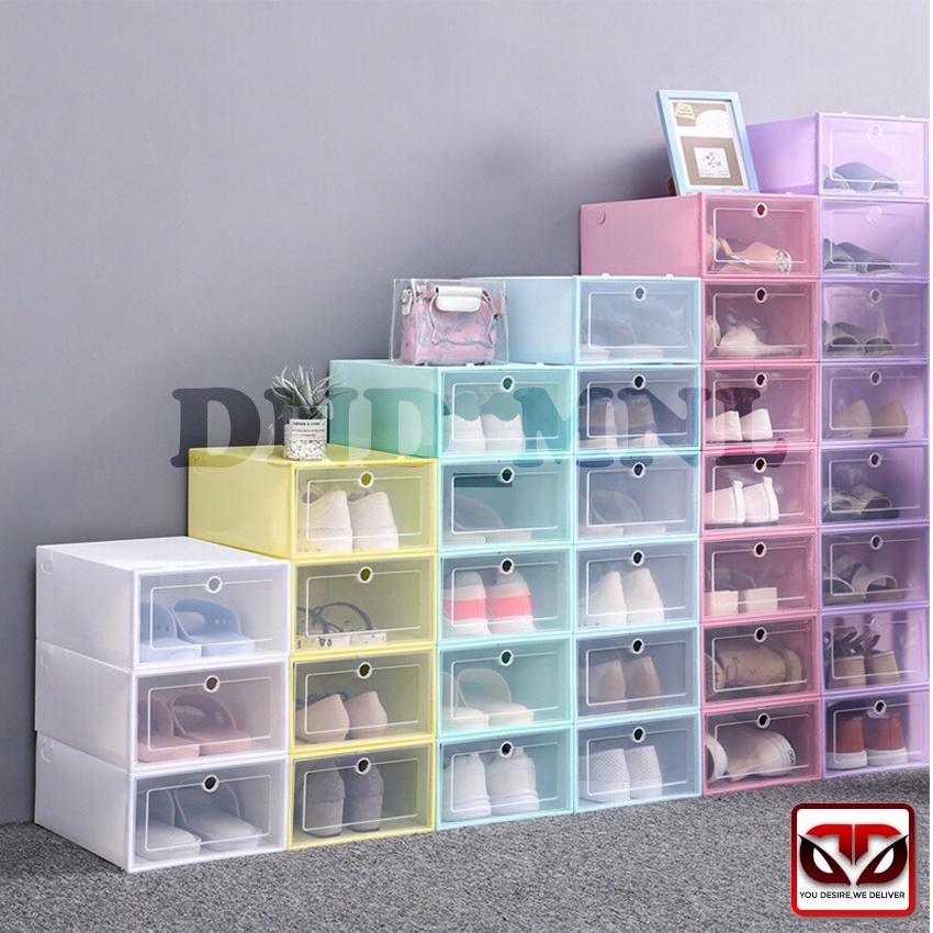 D&D 1pc RANDOM COLOR Stackable Shoe Box Organizer Plastic Candy Color