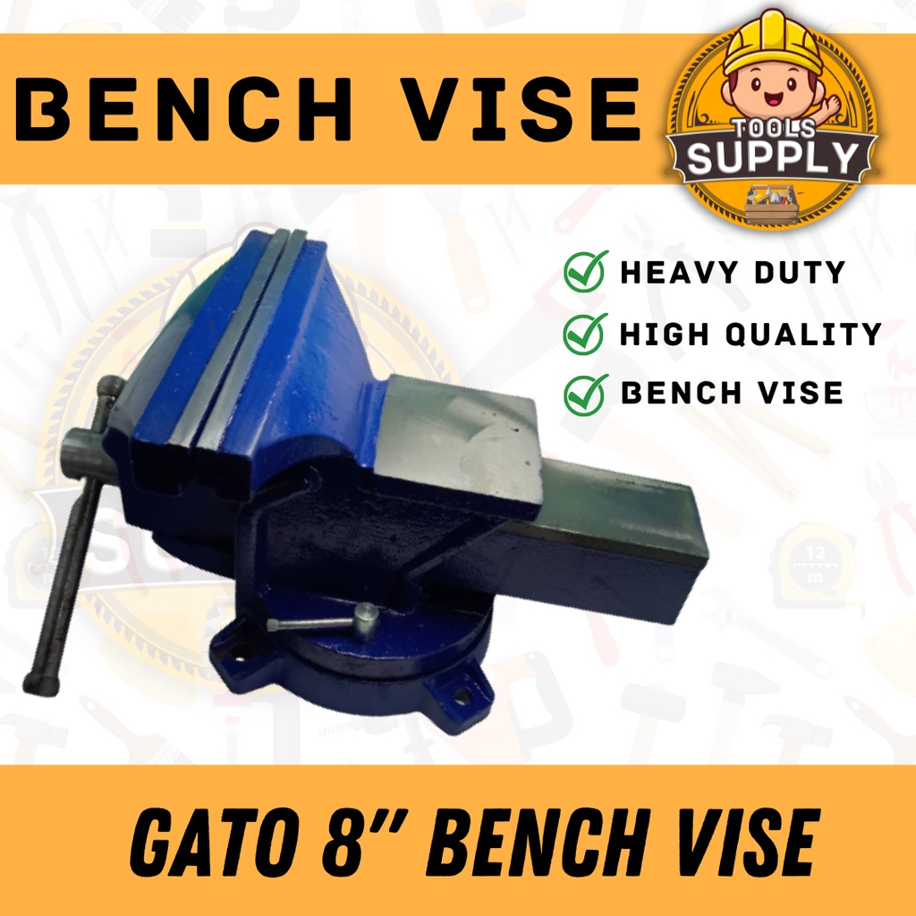 T.S Blue Bench Vise With Anvil 8" Gato High Quality Machinist's Vise