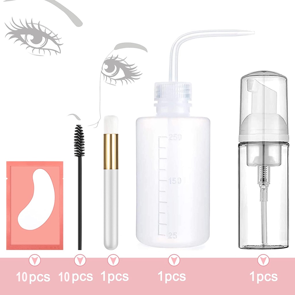 Eyelash Extension Cleaning Kit Lash Shampoo Brush Soap Foam Washing