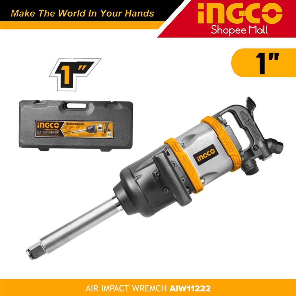 Ingco AIW11222 1" Pneumatic Air Impact Wrench for Tire & Lug Nuts (FOR