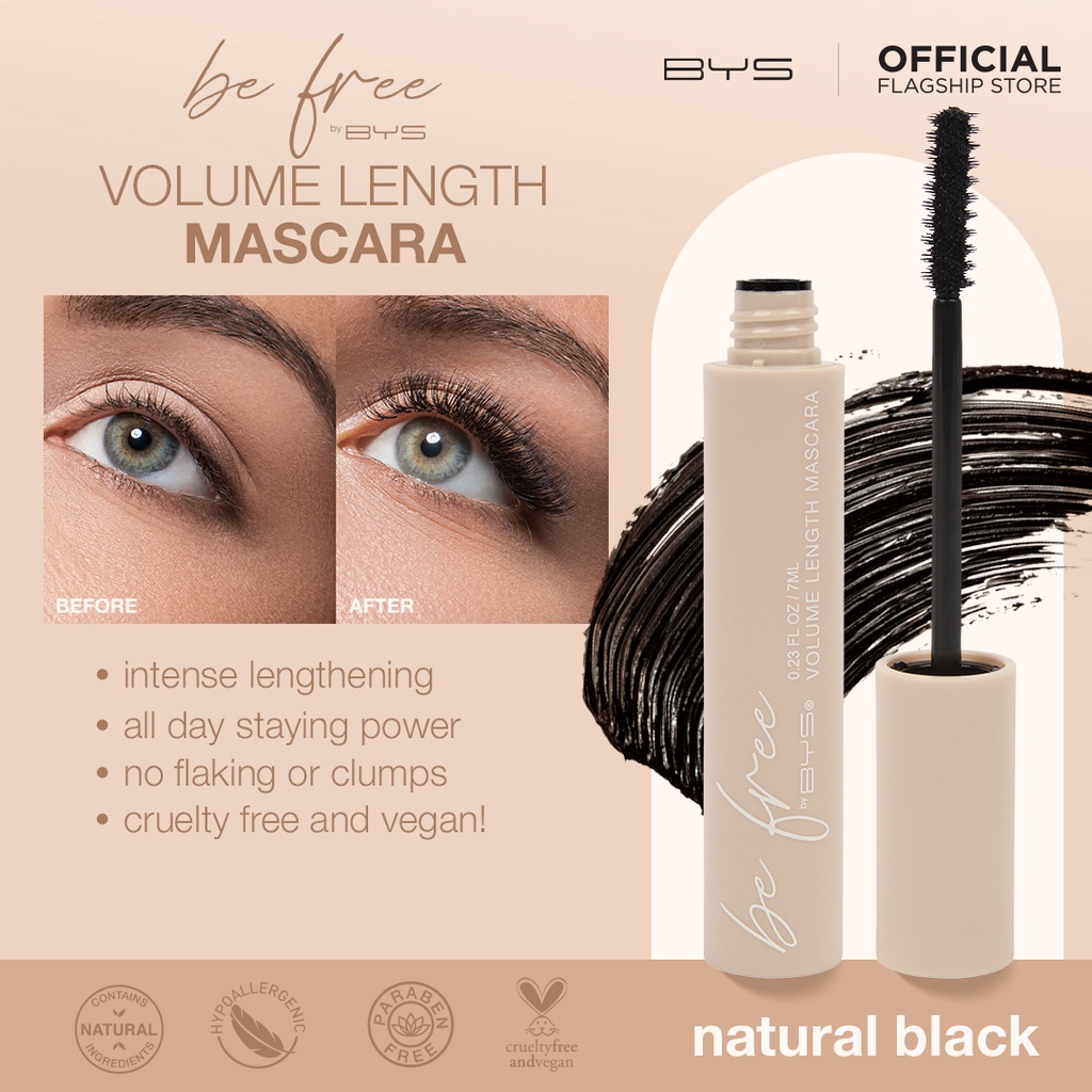 BE FREE by BYS Volume Length Mascara Natural Black Shopee Philippines