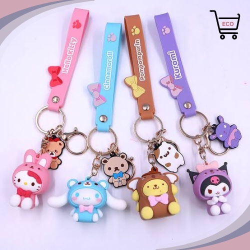 Keychain Hello Kitty Melody Pompompurin Kuromi Cinnamoroll Kids Bag ...