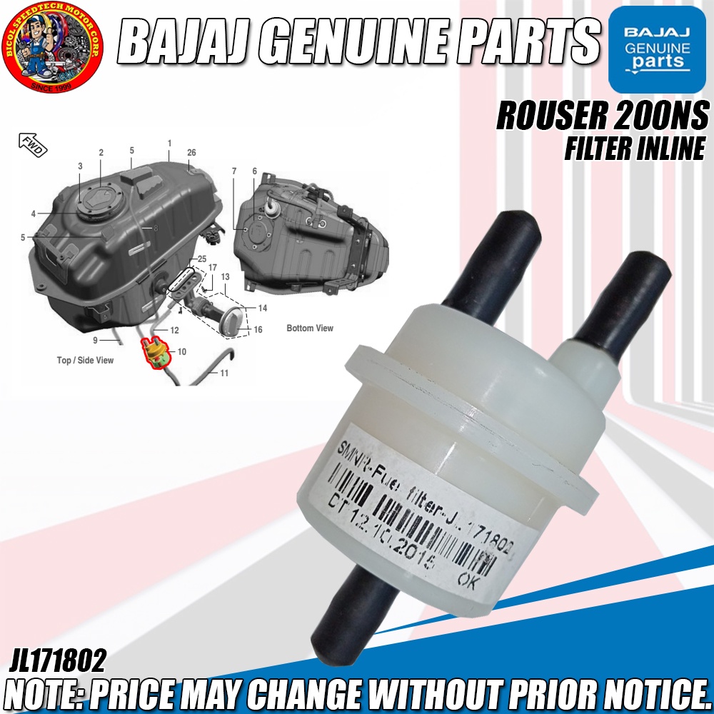 FUEL FILTER INLINE Rouser NS150 NS160 NS200 200NS CARB TYPE (KMC