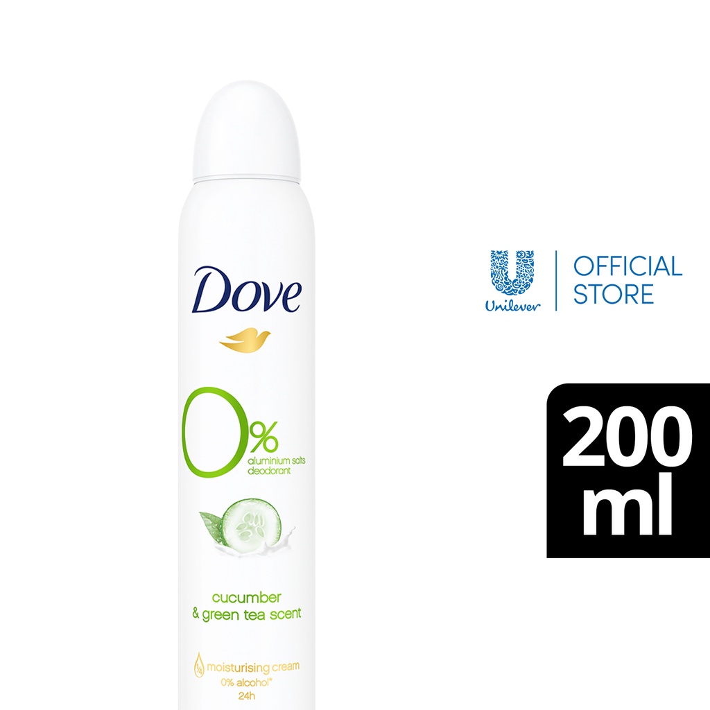 Dove Zero 0 Aluminum Deodorant Spray Cucumber & Green Tea 200ml