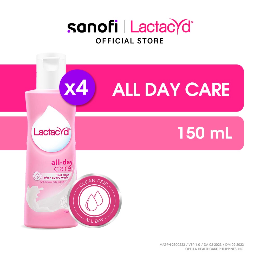 Lactacyd Feminine Wash All Day Care 150ML (Bundle of 4) Shopee