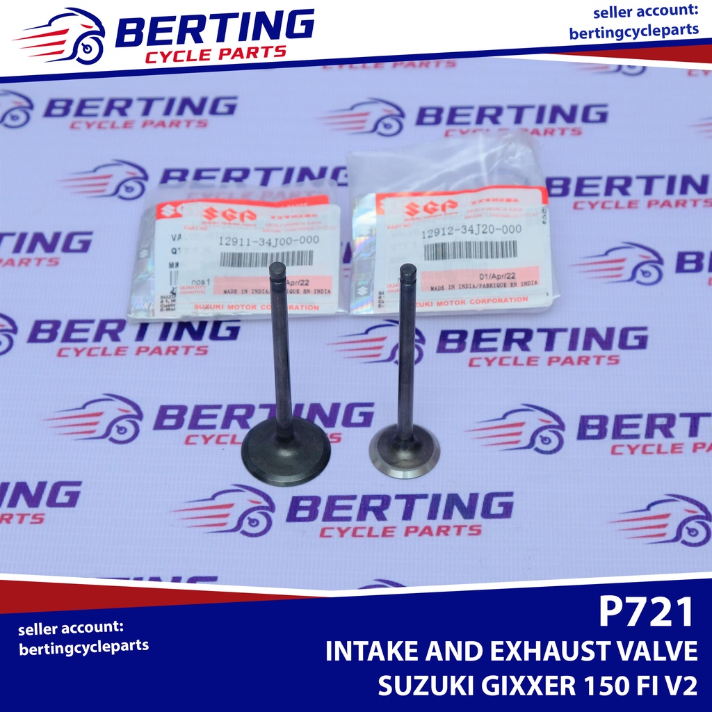 SGP 1PC INTAKE EXHAUST VALVE Suzuki Gixxer 150 Genuine 1291134J00000