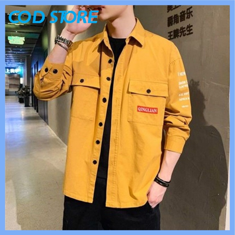 New shirt jacket, windproof jacket, Men's Long Sleeve Denim Shirts Thin ...