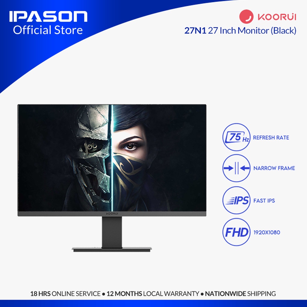 Monitor KOORUI 27'' FHD 1920x1080p 75Hz 5ms HDMI -Gris