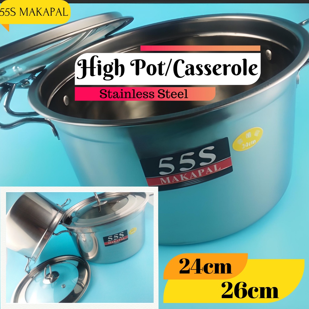 55S MAKAPAL HIGH POT Stainless Steel(24cm) Shopee Philippines