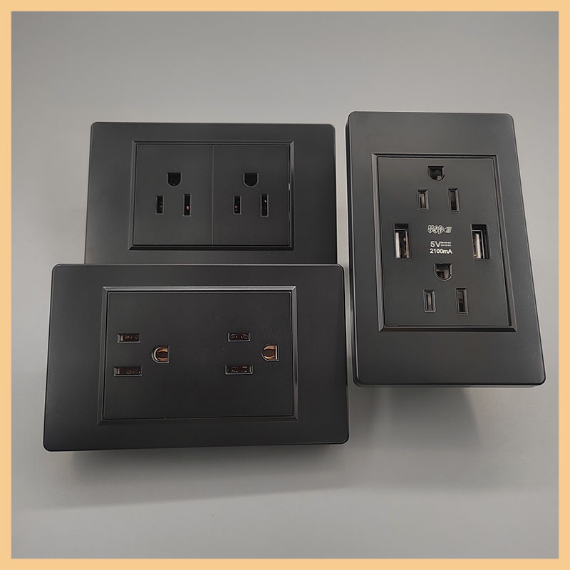 118 Black PC Wall Socket Switch 1/2/3/4/6 Group 2 Way Universal Switch