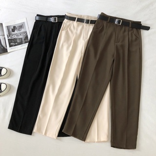 High Waist Trouser Pants With Slit High Waist 25-29 Capri Length #5611