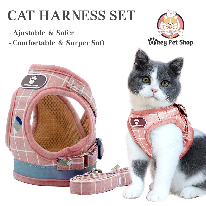 Cat harness and leash cat leash harness cat leash with collar cat body