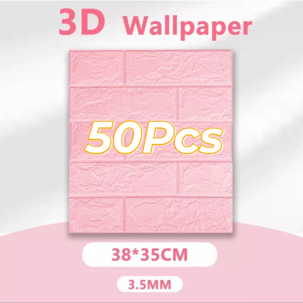 50PCs 38*35cm Brick Wallpaper Design Wall Decor DIY Self Adhensive 3D