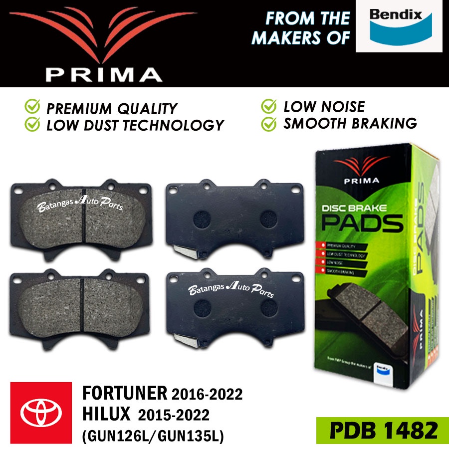 FRONT BRAKE PAD TOYOTA FORTUNER 20162022 / HILUX 20152022 1SET 4PCS