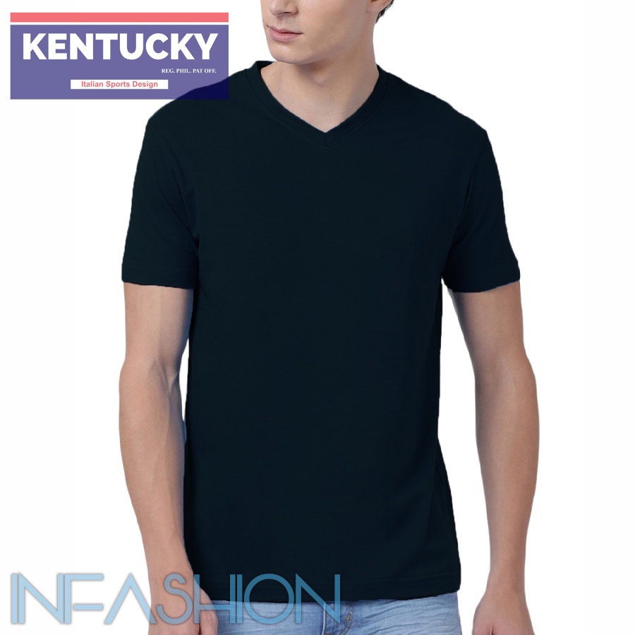 Kentucky Plain Black V-Neck T-Shirt for Adult Unisex | Shopee Philippines