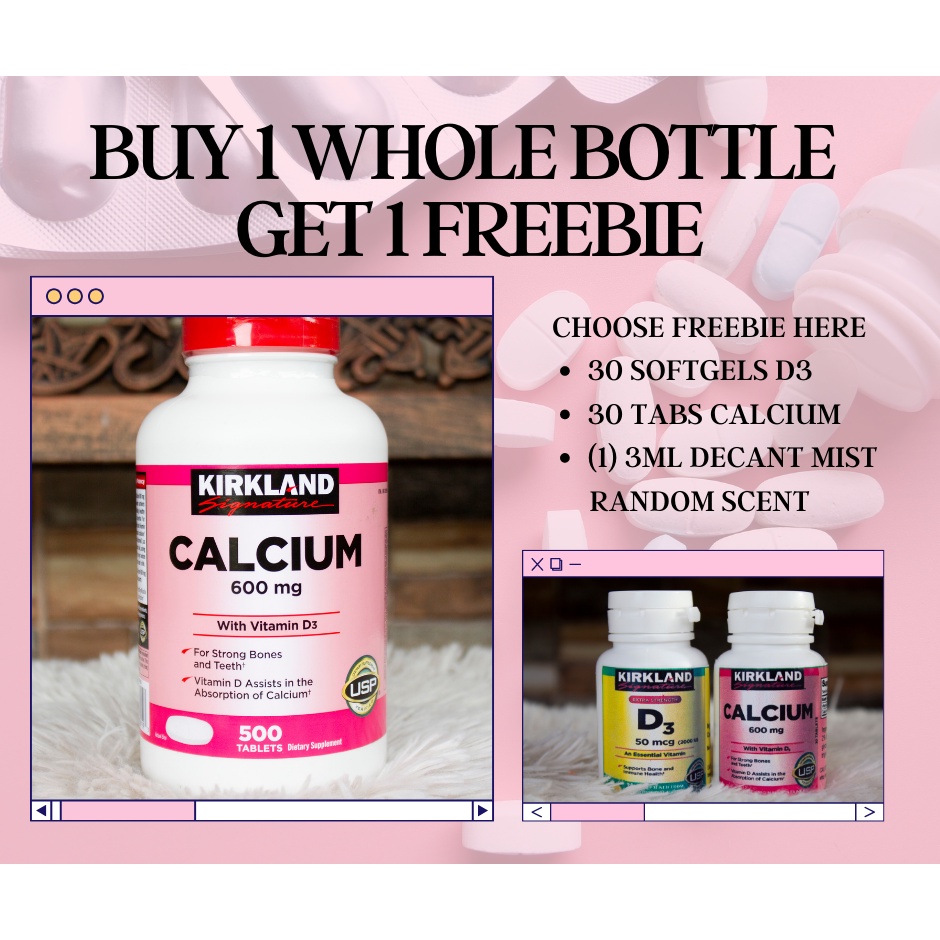 Kirkland Signature Calcium 600 mg with Vitamin D3 500 Tablets Shopee