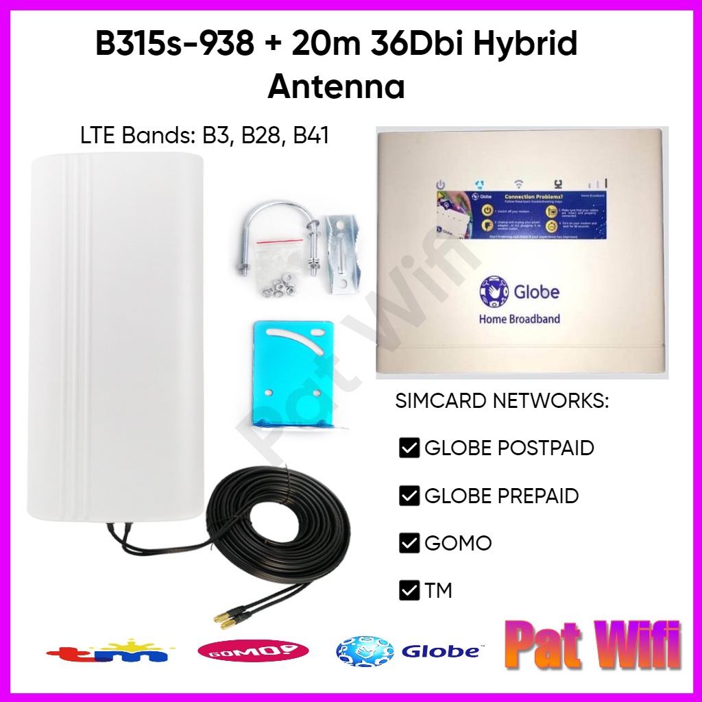 B315s 938 Modem With Full Admin Access With 20 meters 36 dbi Hybrid ...