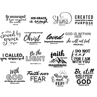 10/30/50 Pack/PCS Jesus Phrase Stickers Religious Bible Verse Stickers  Decals Laptop Skateboard Computer Bible Phrase Stickers for Teens Adults  Women Men Christian
