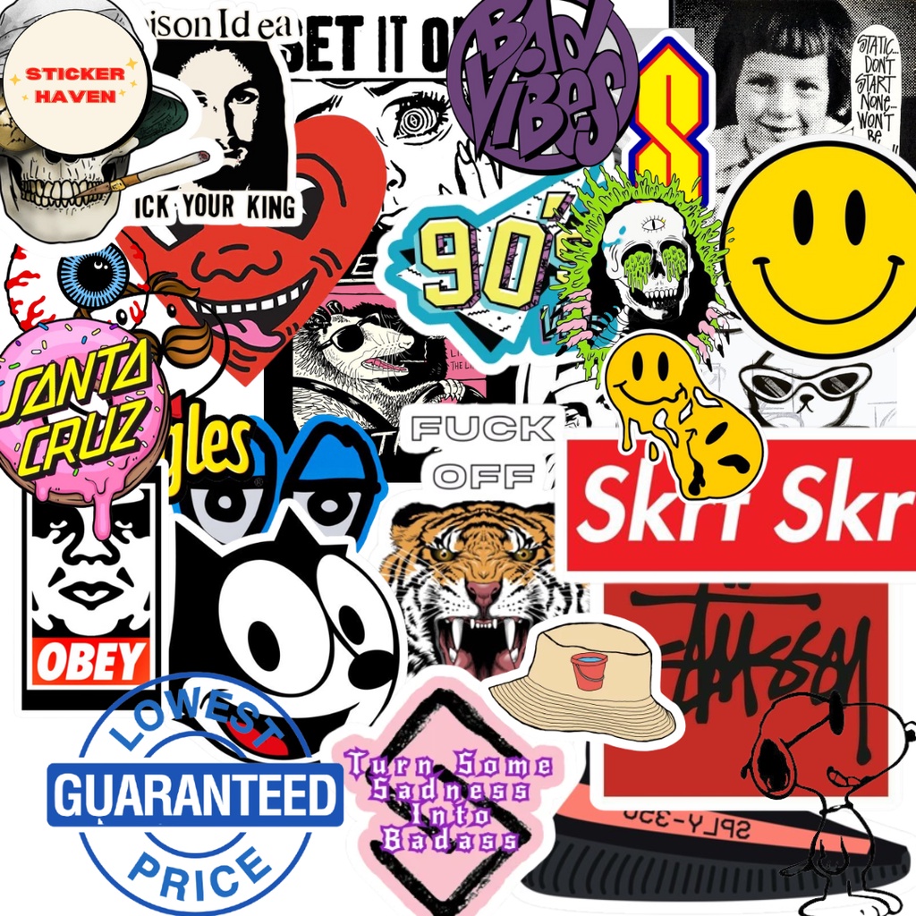 Stussy Stickers- 50 Pcs/Diy(WITH FREEBIES) | Shopee Philippines