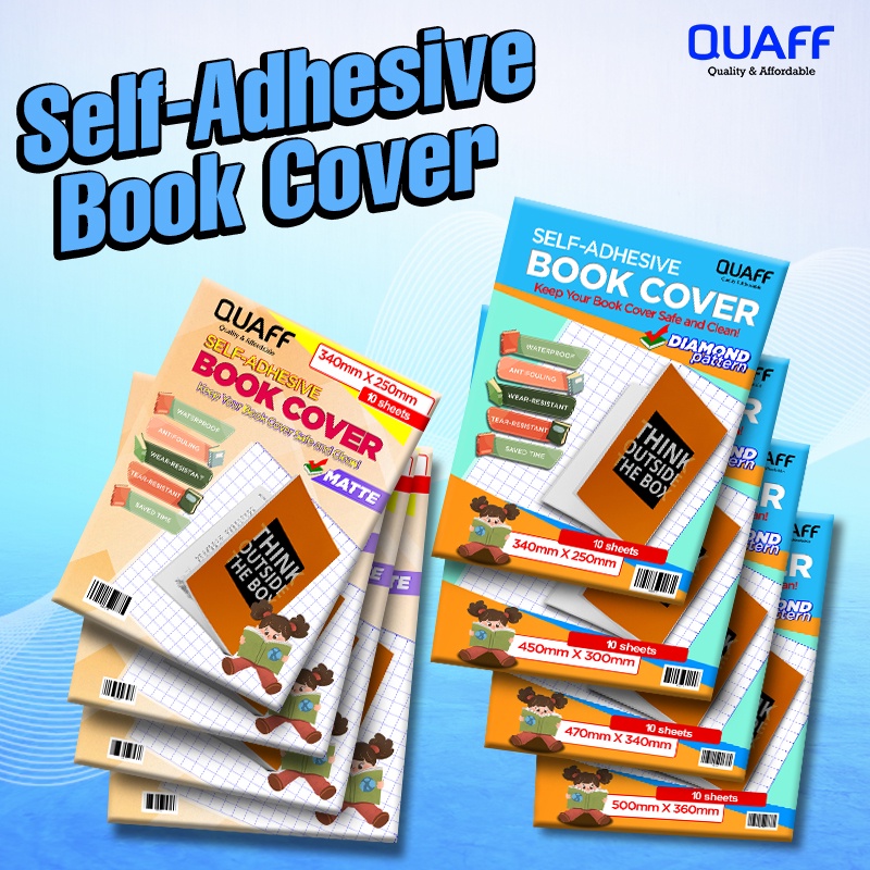 Quaff Self Adhesive Book Cover 10 Sheets Pack Shopee Philippines