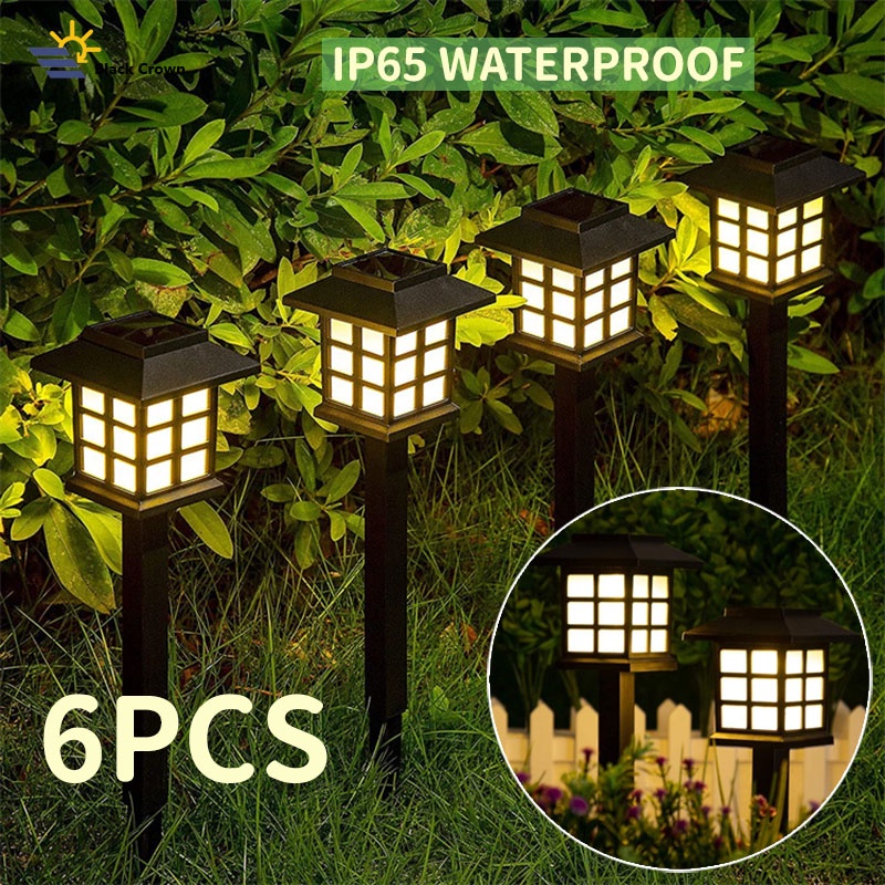 6PCS Solar Lights IP65 Waterproof Garden Light Lamp Stake for Lawn ...