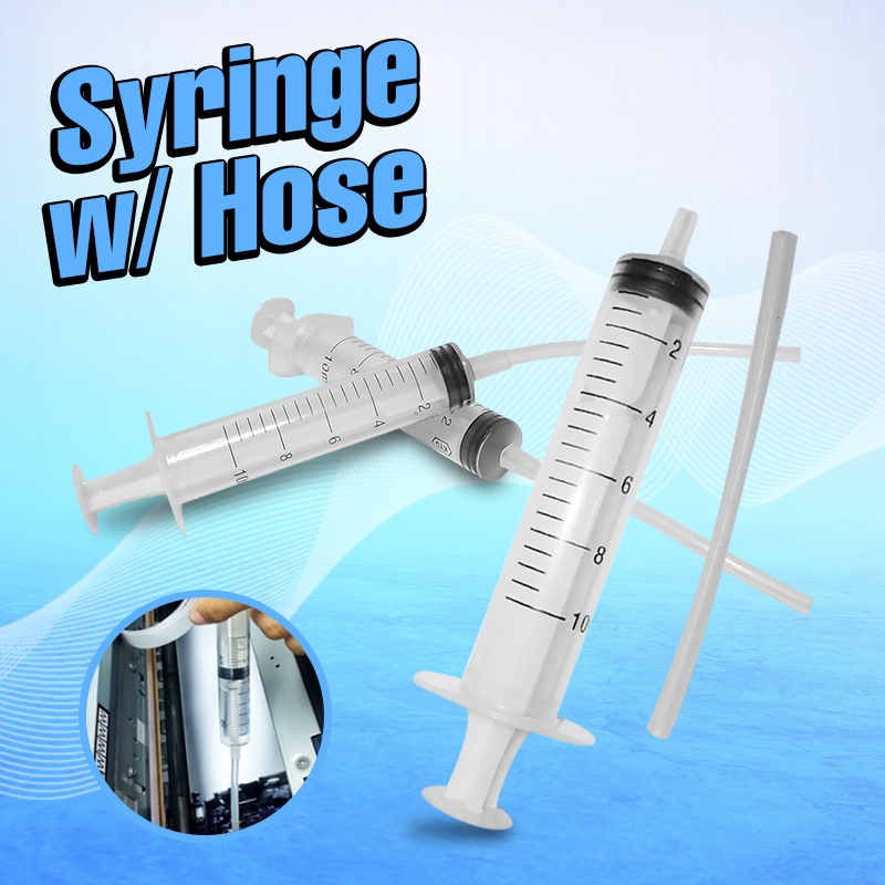Syringe With Hose Used For Inkjet Printer Solution And Ink 4 Pcs