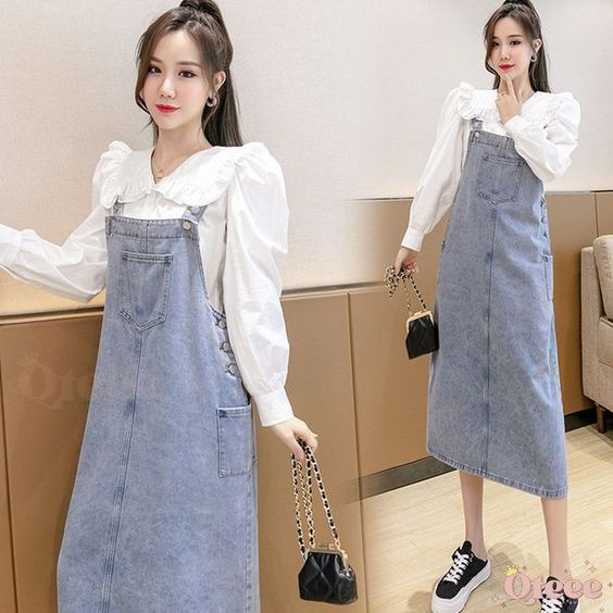 Denim outfit outlet korean