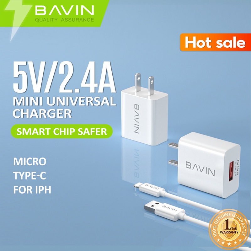 Bavin Pc516 Quick Charging Charger Mini Universal Charger Adapter For Micro Iph Type C 0707