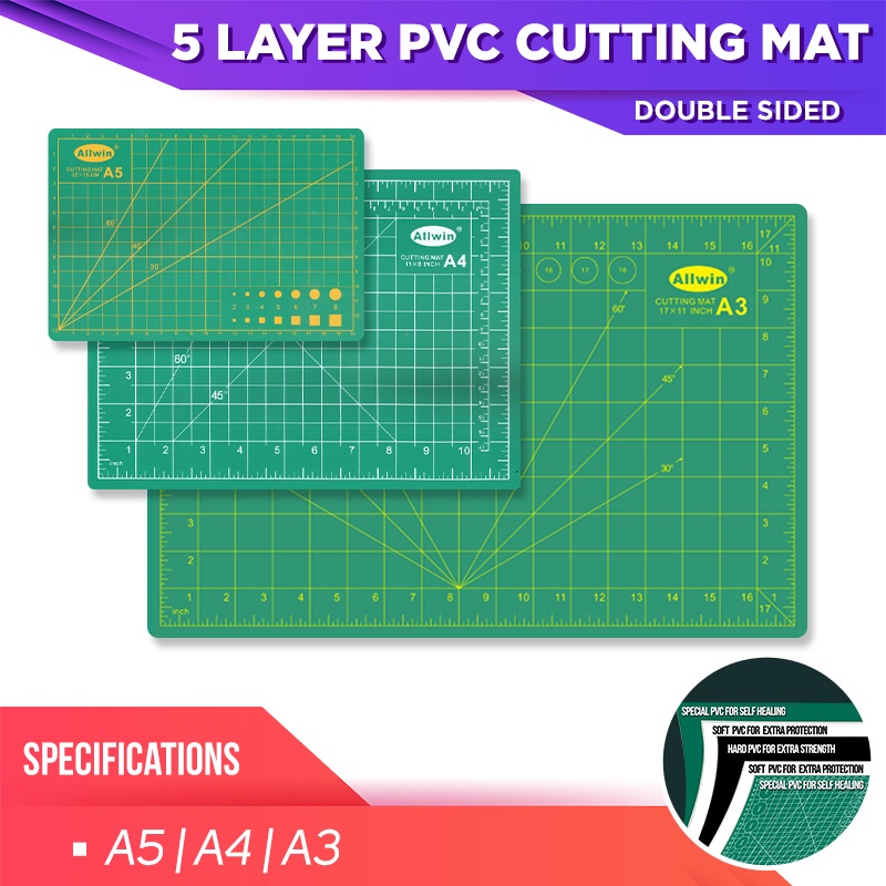 Five Layer SelfHealing PVC Cutting Mat Double Sided Shopee Philippines