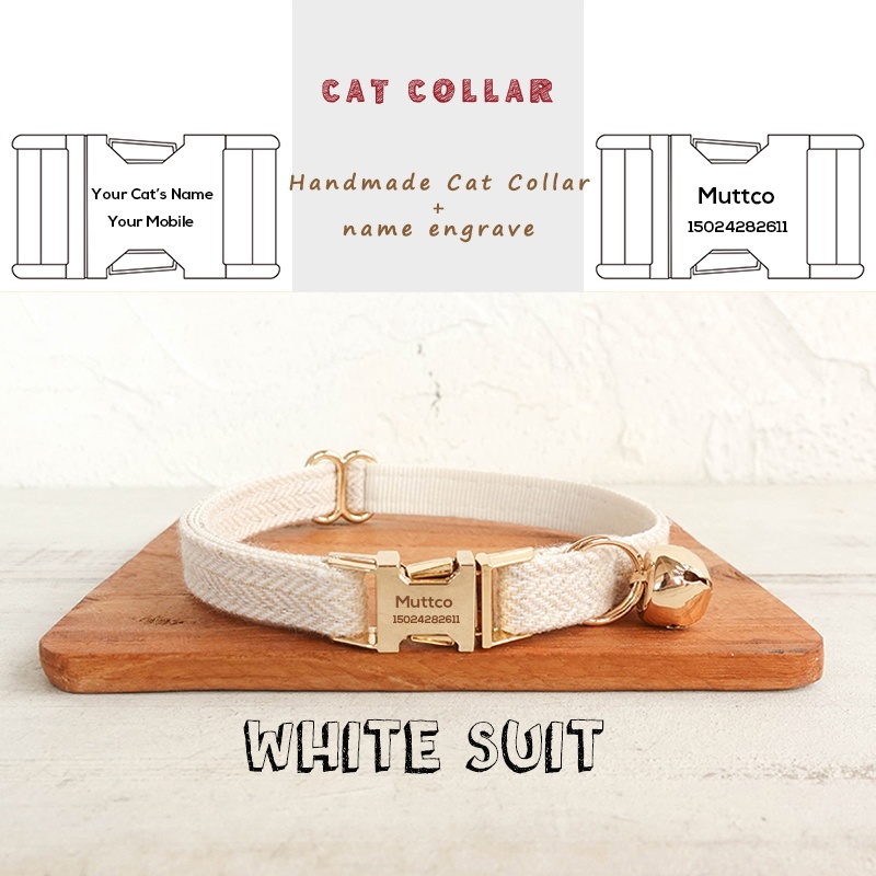 Customized collar Personalized cat collar kitten collar Laser engraving adjustable cat with bell