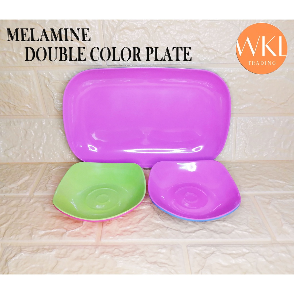 Melamine rectangular platter/sushi plate & Square soy dish Double Color