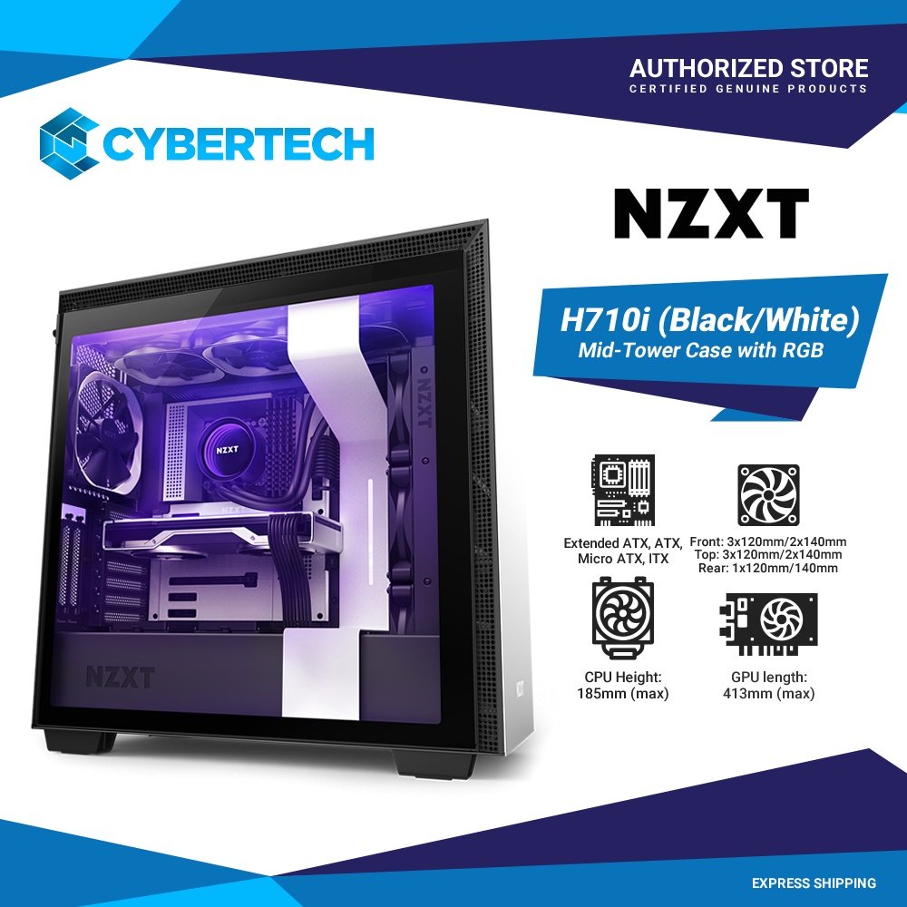 NZXT H710I Series - Premium ATX Mid-Tower With Lighting And Fan Control ...
