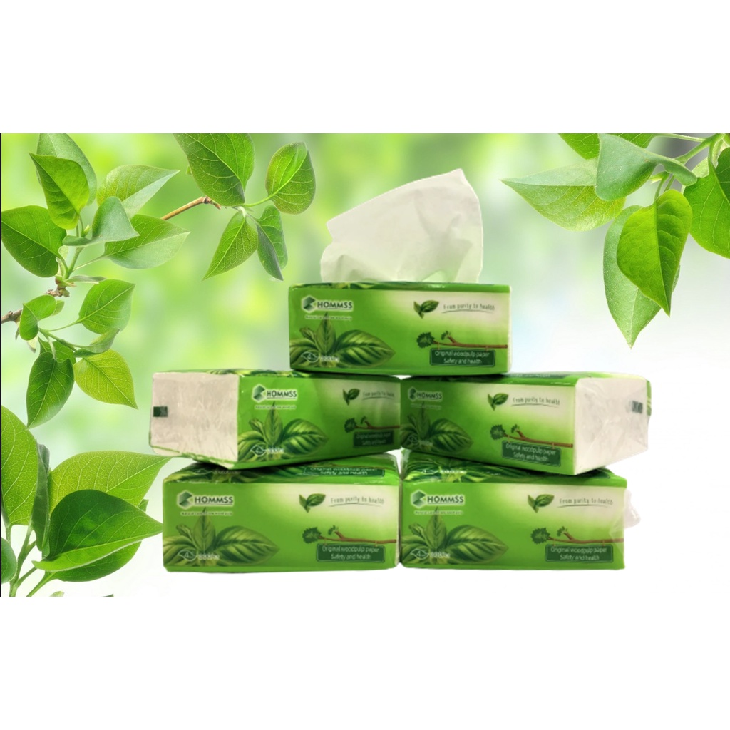 ACB HOMMSS Facial Tissue 100% wood pulp 8pcs/pack 300 sheets | Shopee ...