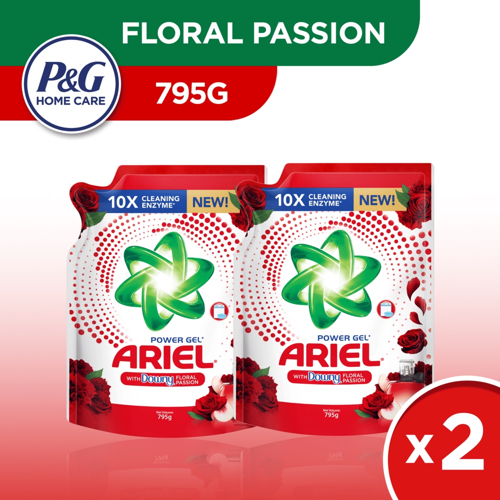 Ariel Liquid Detergent Power Gel with Downy Floral Passion Refill 795g