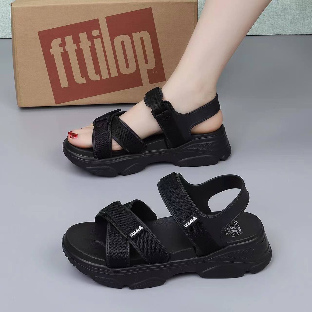 2023 New korean summer fashion women slipper sandal cross design thick ...