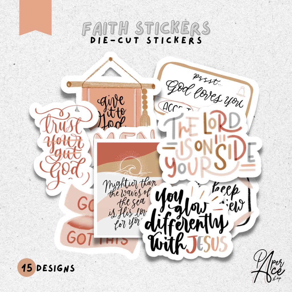 Faith Stickers 15 pcs Decals Bible Journaling Scrapbooking PaperAce