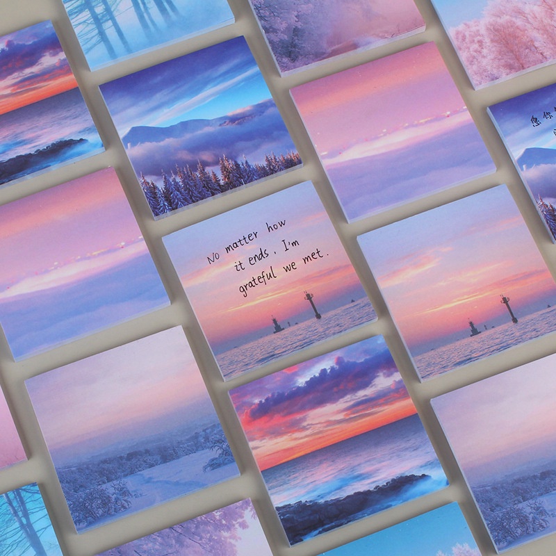 50pcs Landscape Note Paper Portable Notepad N Times Post Message Random ...