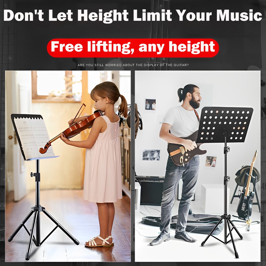 Liftable Foldable Music Stand | Tripod Metal, Portable String Music ...