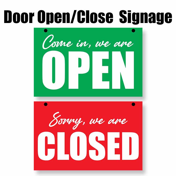 Business Establishment Door Sign - Open and Close Signage with holes ...