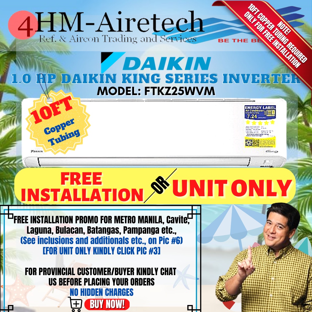 Hm Hp Daikin D Smart King Series Premium Efficiency Model Ftkz Wvm Shopee Philippines