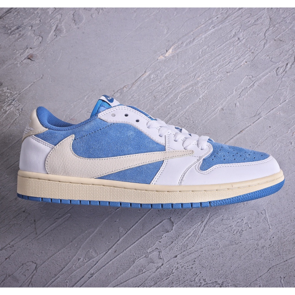 Travis Scott X Nike Air Jordan 1 Low Bluewhite Low Cut Basketball Shoes Casual Sneakers For 0576