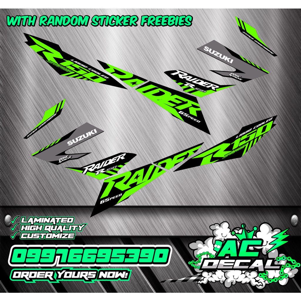 [SUZUKI RAIDER 150 FI] CUSTOM COLOR STOCK DECALS WITH FREEBIES WORTH 80 ...