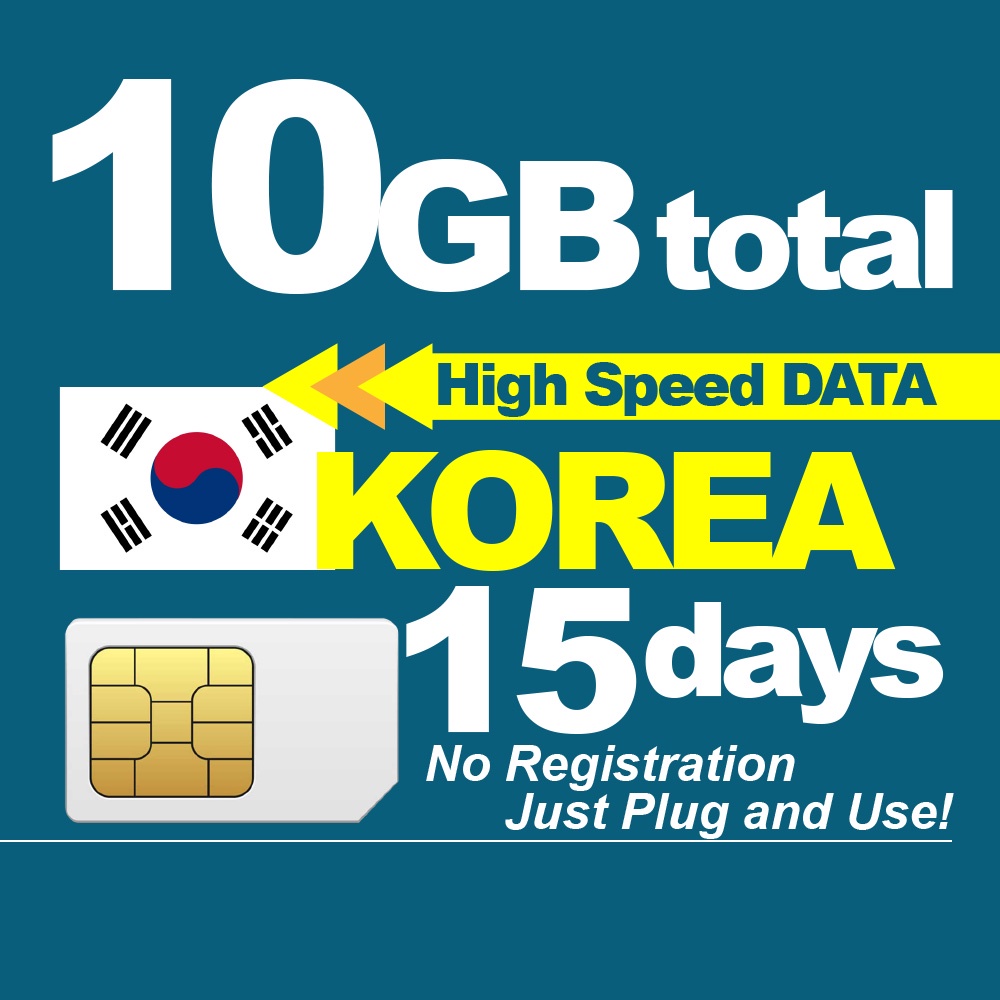 KOREA Travel Sim Card 15days【Total 10GB HIGH SPEED】iConnect2ph arawSIM ...