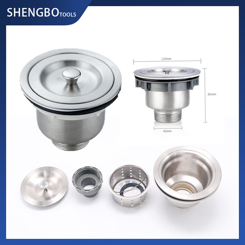 STAINLESS BASKET STRAINER TAIL PIECE Waste Strainer Steel Sink Drain ...