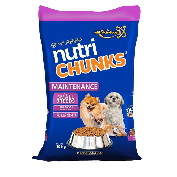 Nutri Chunks Maintenance for Small Breeds Lamb Dog Food 10kg Shopee