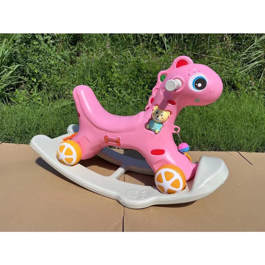 [2024[baby ride on toy rocking horse rider 2in1 with music for kids ...