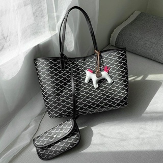 ✟☑ goyard tote bag 2020 New Female Large-Capacity Dog Tooth Vegetable  Basket One-Shoulder Portable