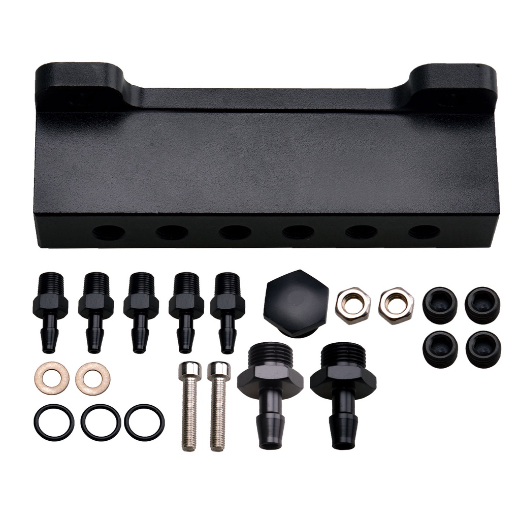 Sewtanc 6 Port Vacuum Block Intake Manifold Kit Fuel Wastegate Turbo ...